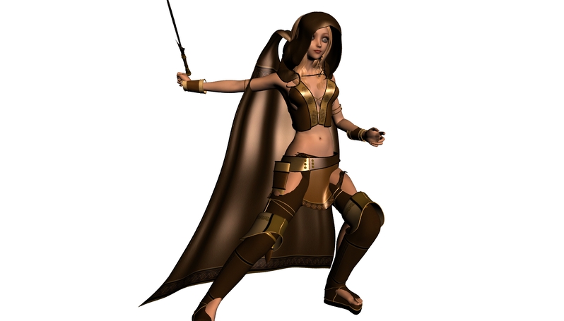 3D warrior girl