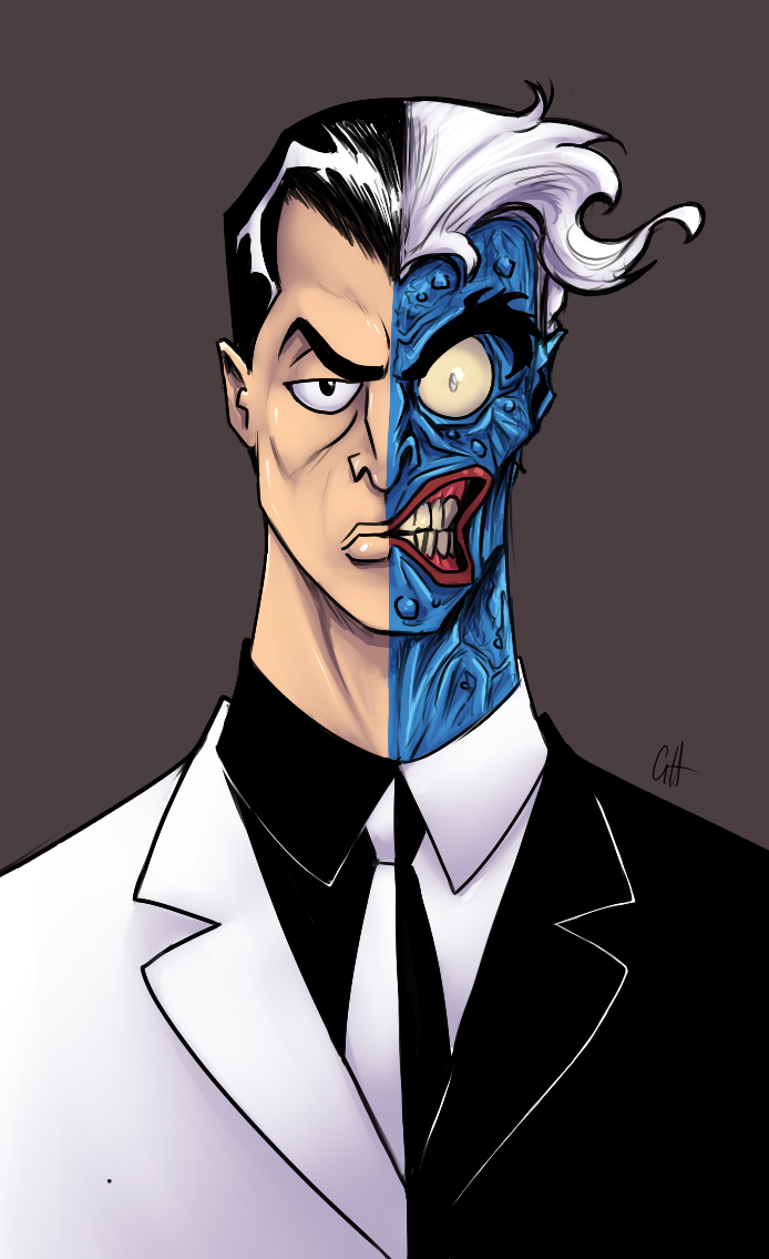 Batman: Two-face (old art) by GhastlyGH on DeviantArt