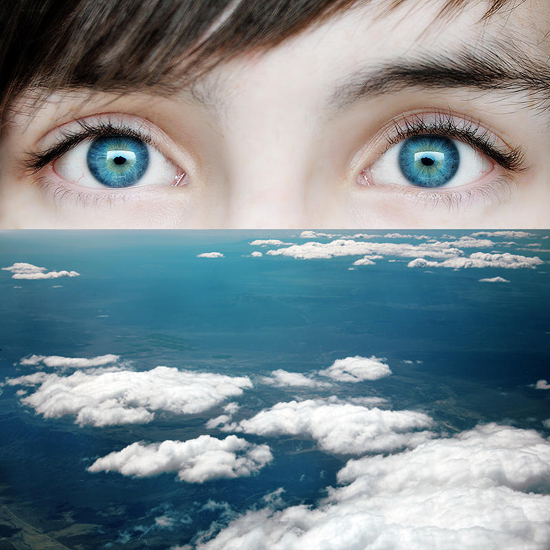 Увидеть своими глазами. Глаза в небе. Голубые глаза. Отражение мира в глазах. Отражение неба в глазах.