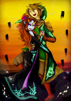 Happy dancing of midna and Link