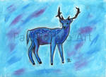 Abstract Deer in Oil Pastels by PaulJethro