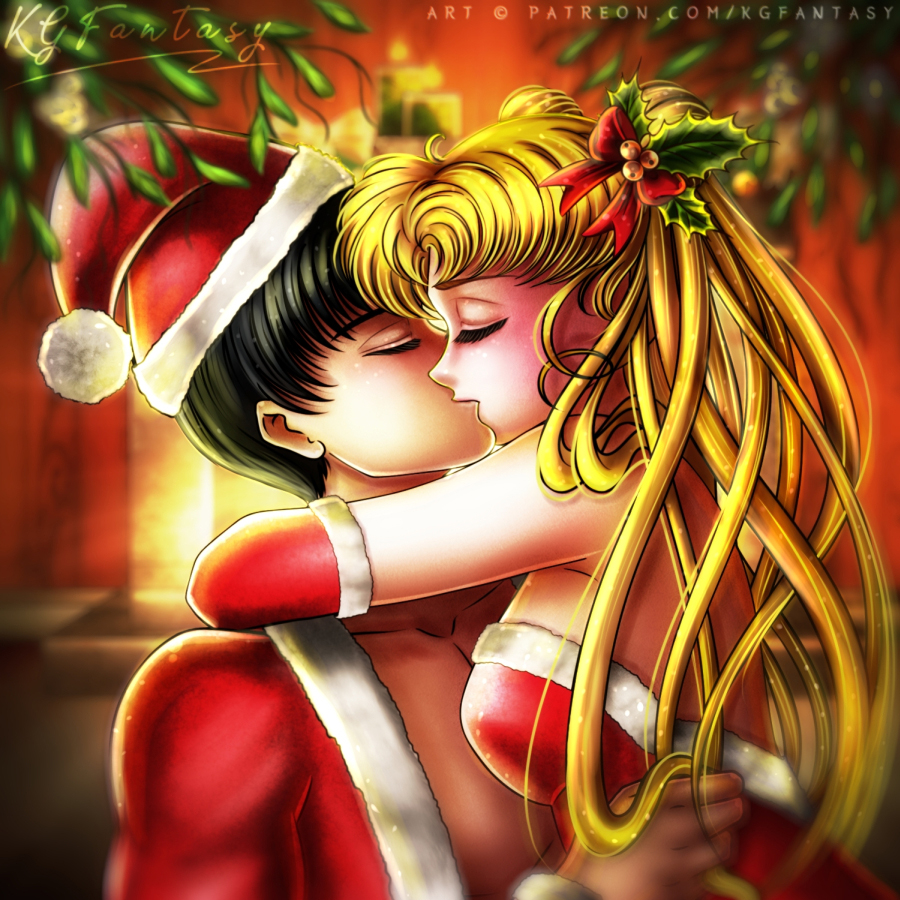 Sailor Santa Love (Mamoru and Usagi) by kgfantasy