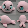 Pink Fleece Seal Plush (Blue Eyes)