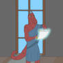 Dracon Mage With Scroll