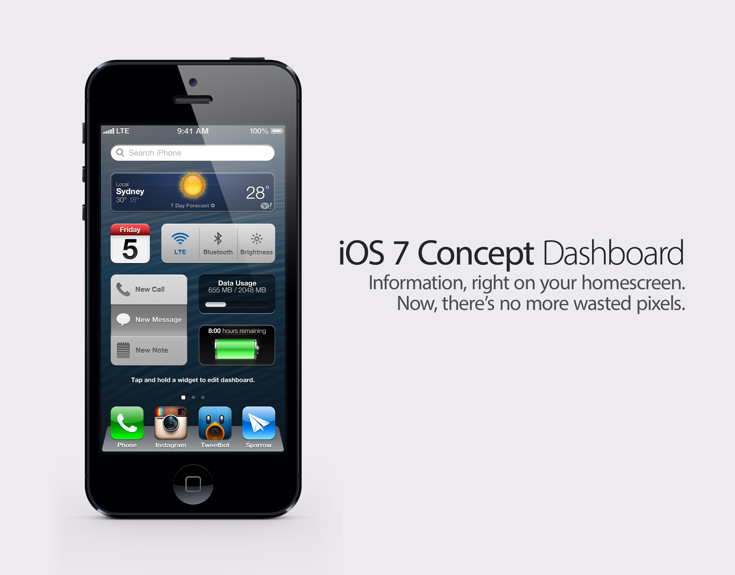 iOS 7 Concept: Dashboard