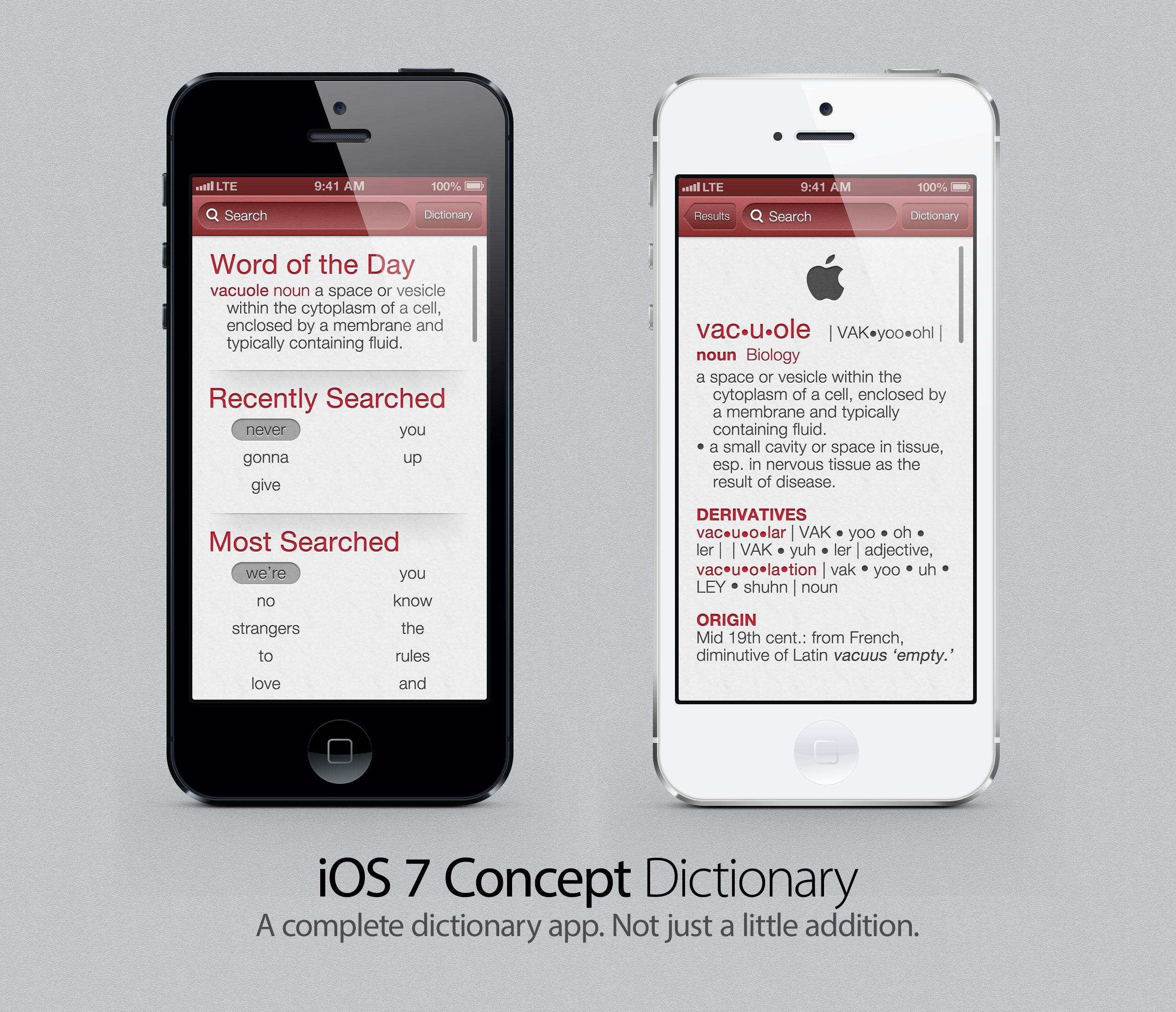 iOS 7 Concept: Dictionary