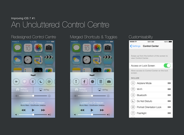 Improving iOS 7 #1: An Uncluttered Control Centre
