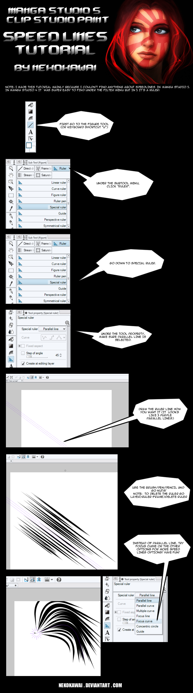 Speedlines tutorial for Manga Studio 5