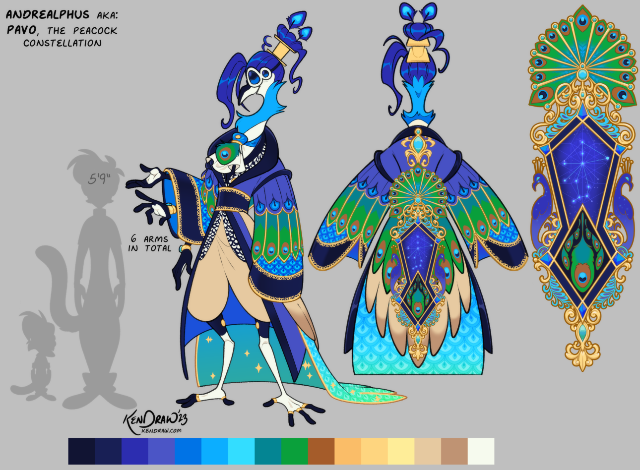 82023 Pavo/Andrealphus ref by KenDraw on DeviantArt