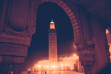 Hassan 2 mosque by night