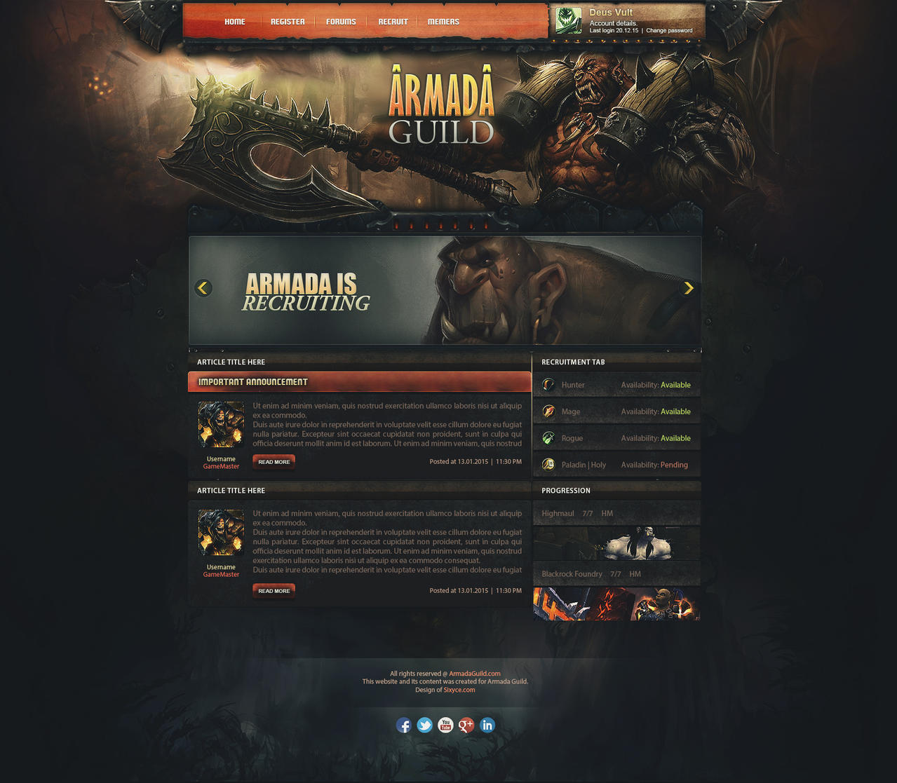 Warlords of Draenor - Guild Template  [SOLD]