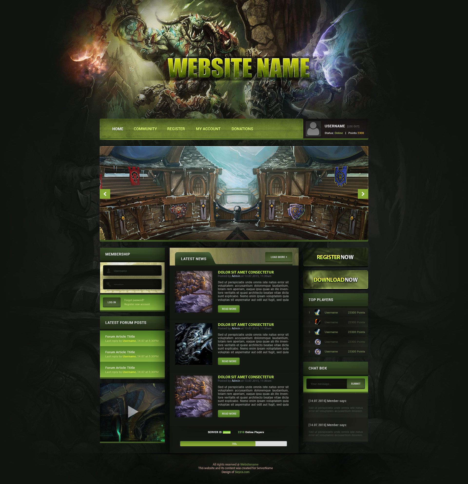 World of Warcraft - Green Web Template (FOR SALE)