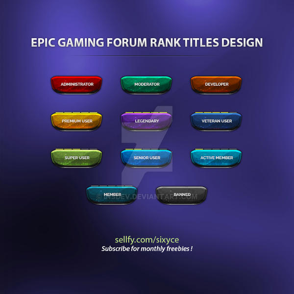 Games Ranks Names Examples Epic Gaming Forum Rank Titles Design by InsDev on DeviantArt