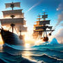 Massive Pirate Ship  large splashes  large transpa