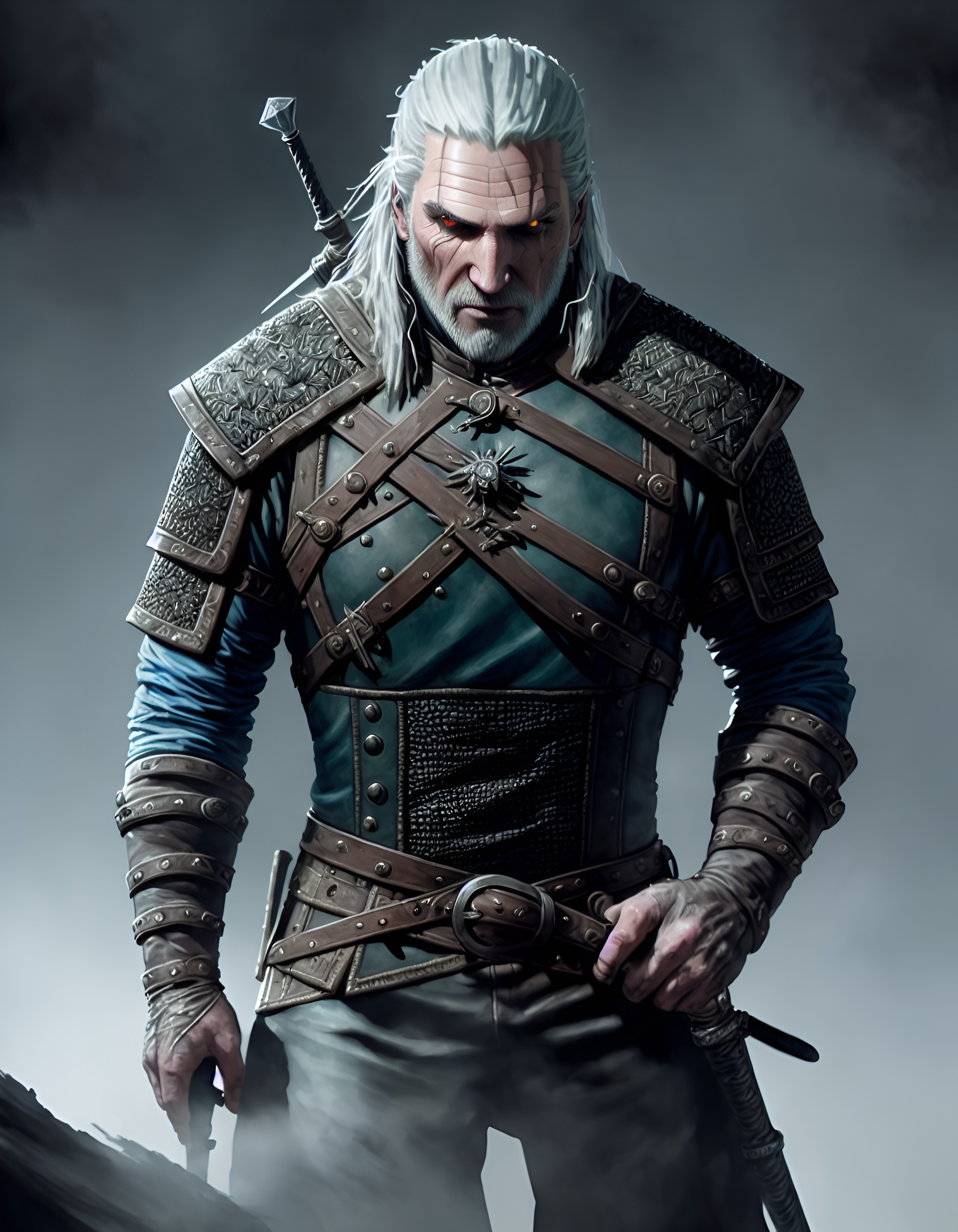 Witcher 3 Geralt Defeualt Haircut Default Geralt of Rivia from witcher firey ink flo by Stars-Collide on