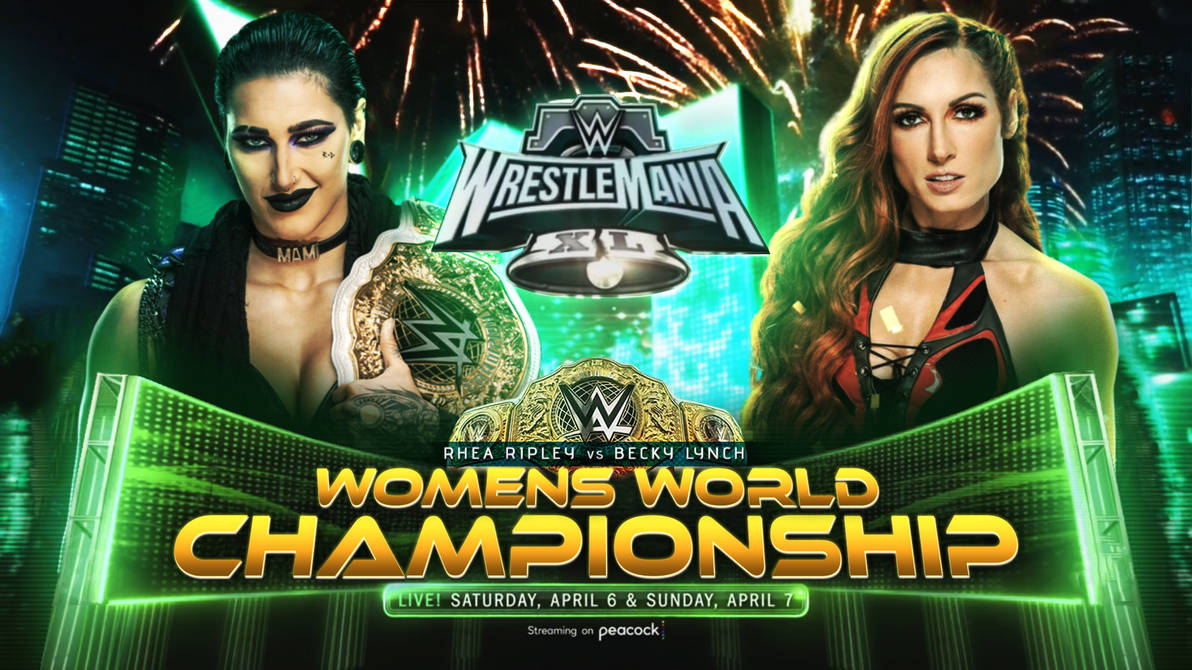 WWE Wrestlemania 40 Rhea Ripley vs Becky Lynch MC by WWETheOlderDog on ...