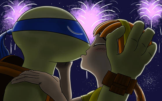 A celebration kiss