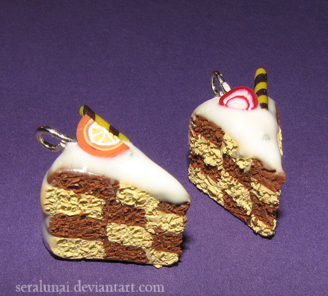 Checkerboard cake charms