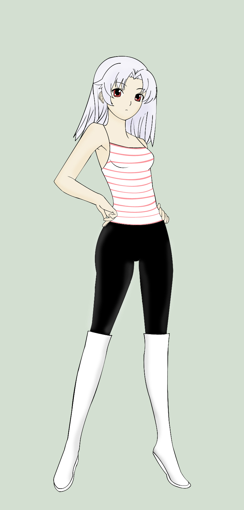 White Hair White Boots by DrunkenAnt on DeviantArt
