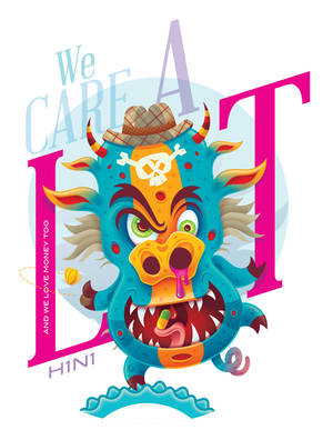 We Care a Lot - T-Shirt (H1N1 Virus Character) by djyerba We Care a Lot - T-Shirt (H1N1 Virus Character) by djyerba