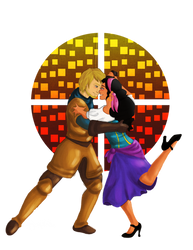 Esmeralda and Captain Phoebus by AthenaNina