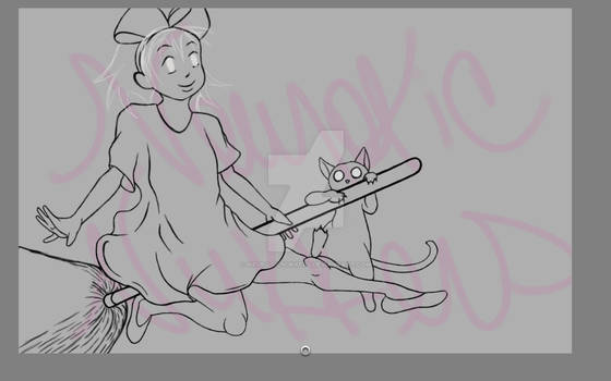 Kiki and Jiji -almost- finished line art.