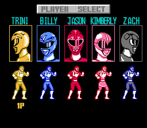 Power Rangers NES Character select by TokUSA1971 on DeviantArt