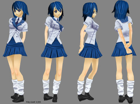 3d - Anime Schoolgirl