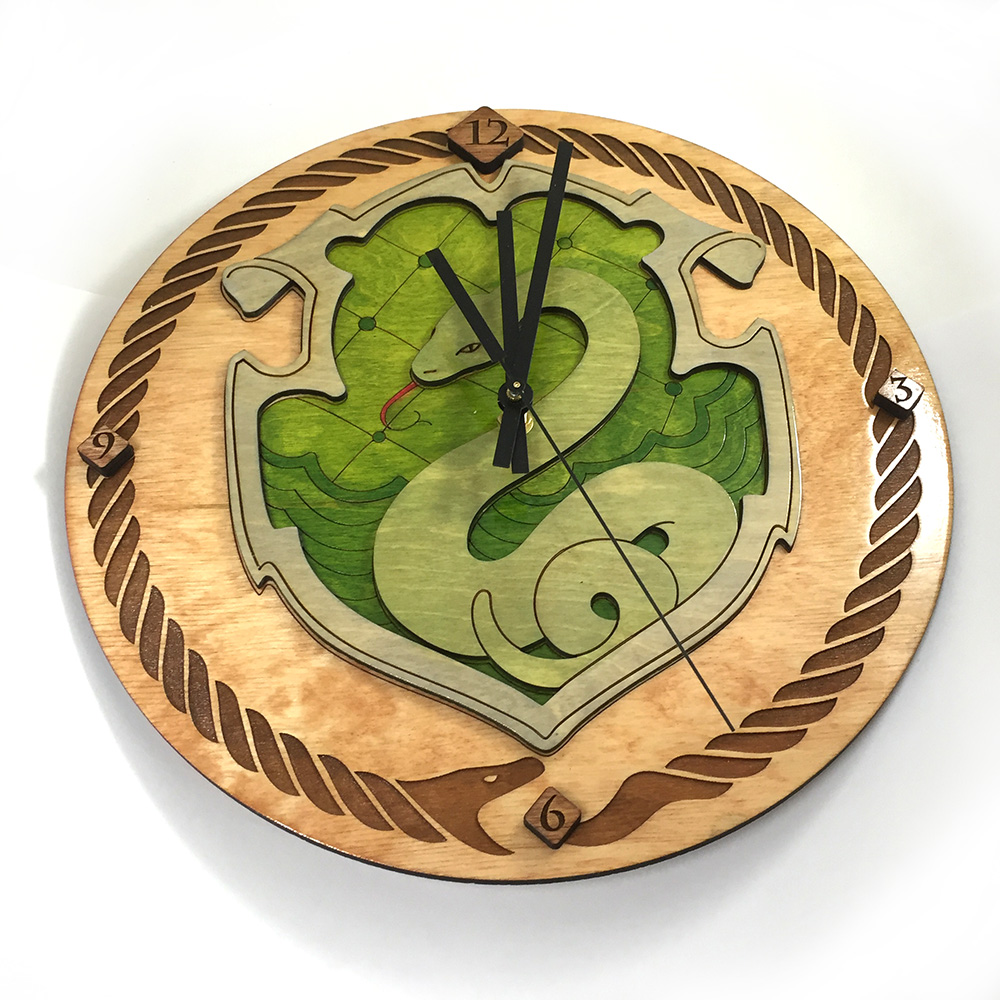 Harry Potter Pottermore Slytherin Crest as a clock