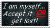 Just want to be myself stamp