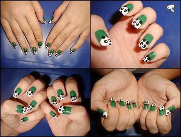 Panda nail art