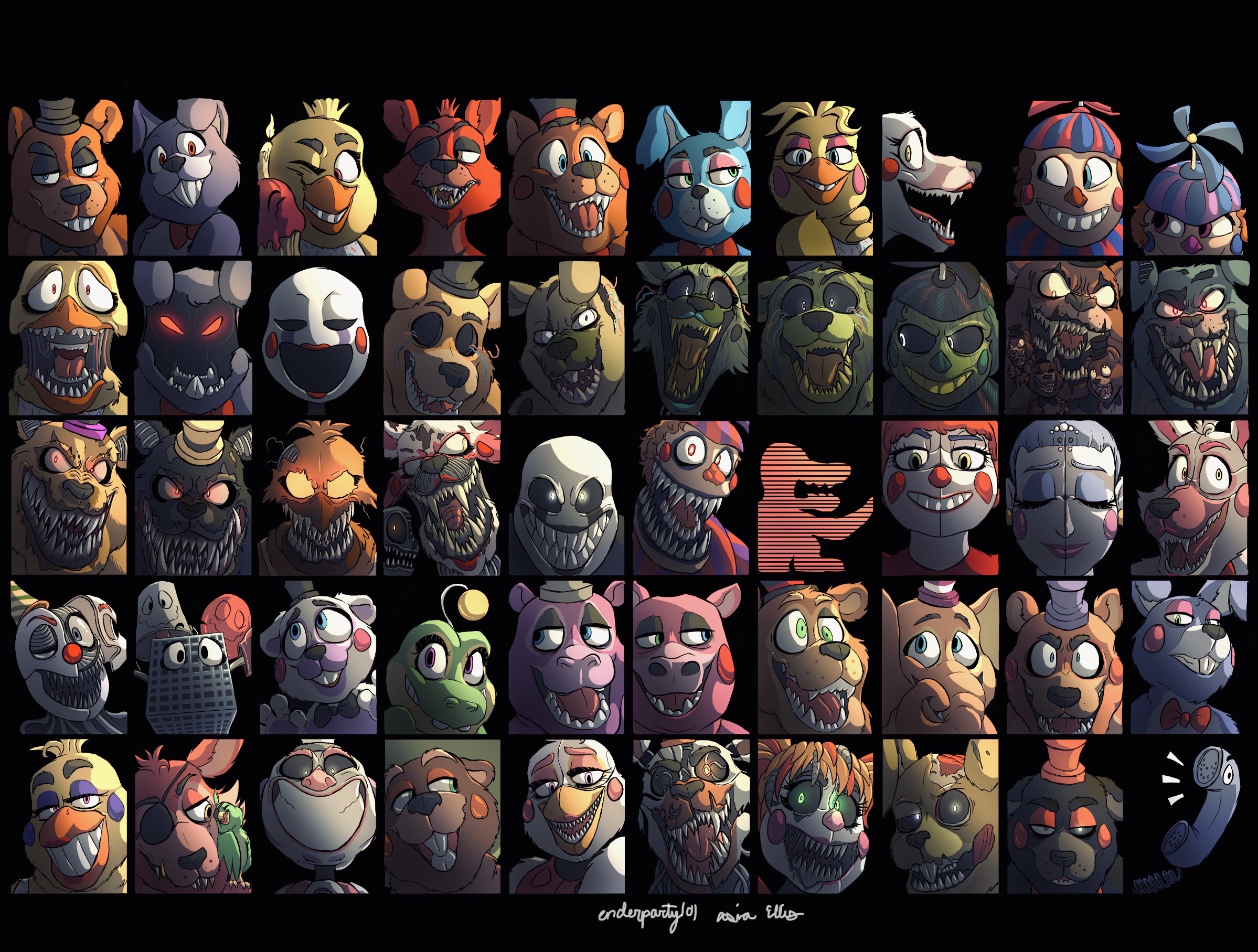 fnaf-ucn-roster-my-style-by-enderparty-on-deviantart