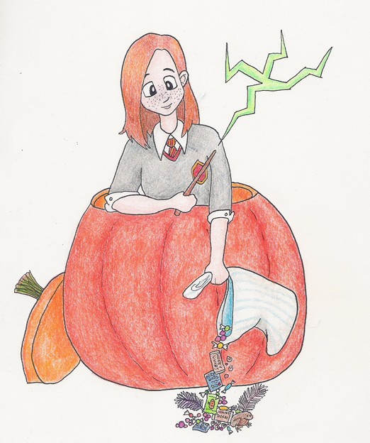 Ginny Weasley in a Pumpkin