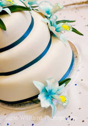 Teal wedding cake 2