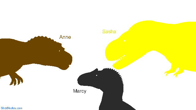 Anne The Tarbo Marcy The Allo and Sasha The Rex