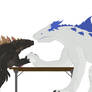 Godzilla vs Shimo (Arm Wrestling)