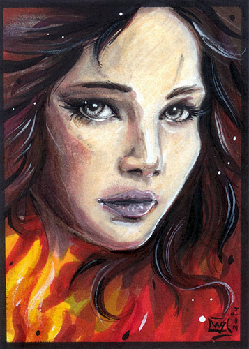 ACEO 088 Girl on Fire / The Hunger Games