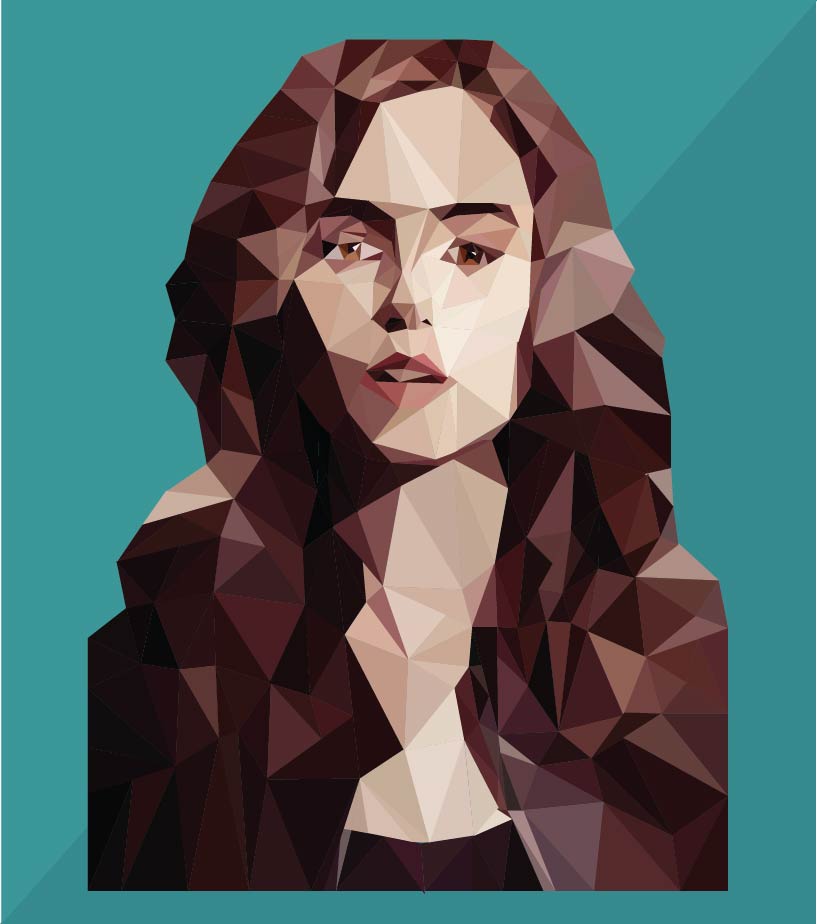 Lily Collins Polygon Art