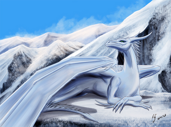 White dragon, white mountains by The-Black-Panther