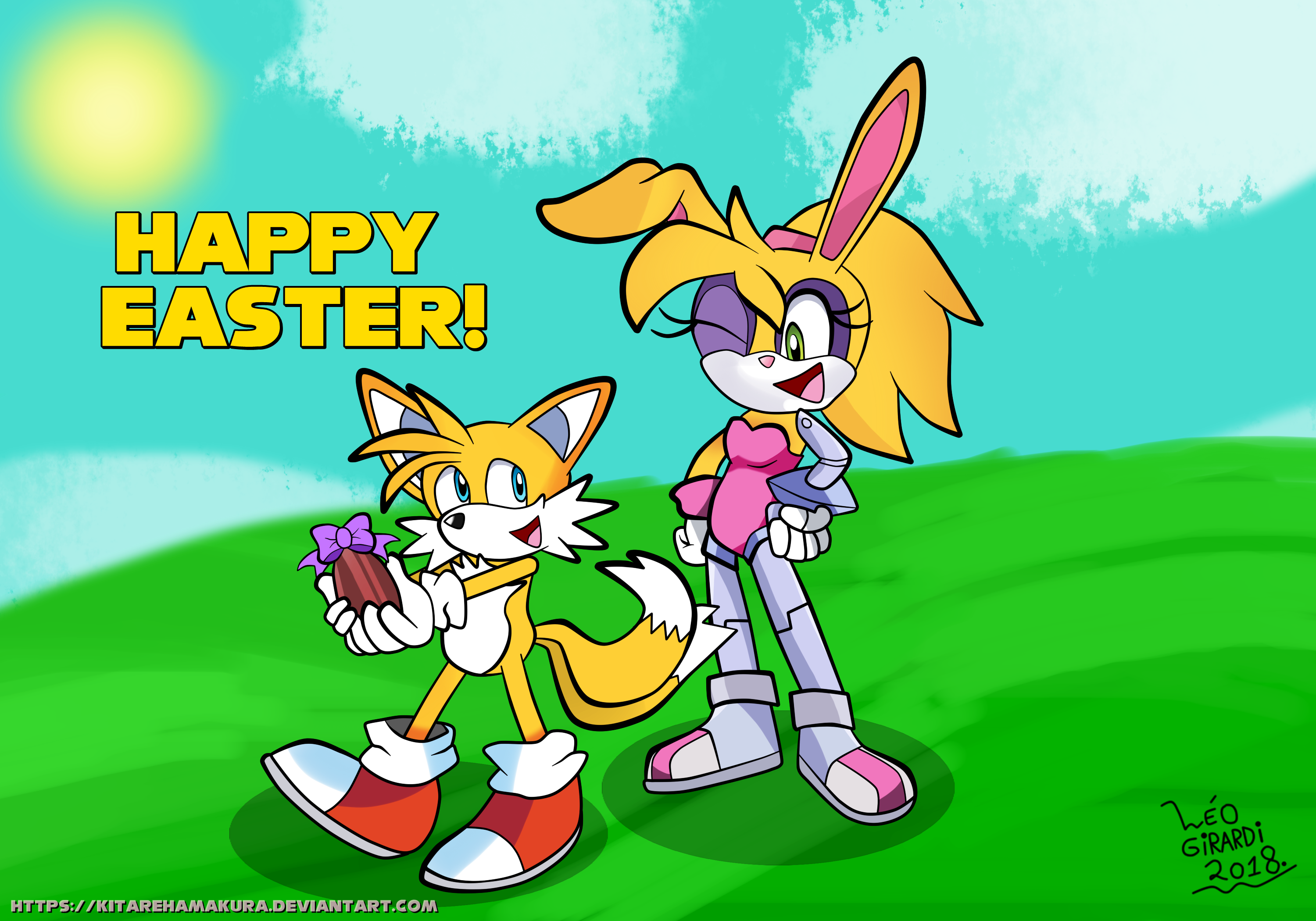 Happy Easter from Tails and Bunnie