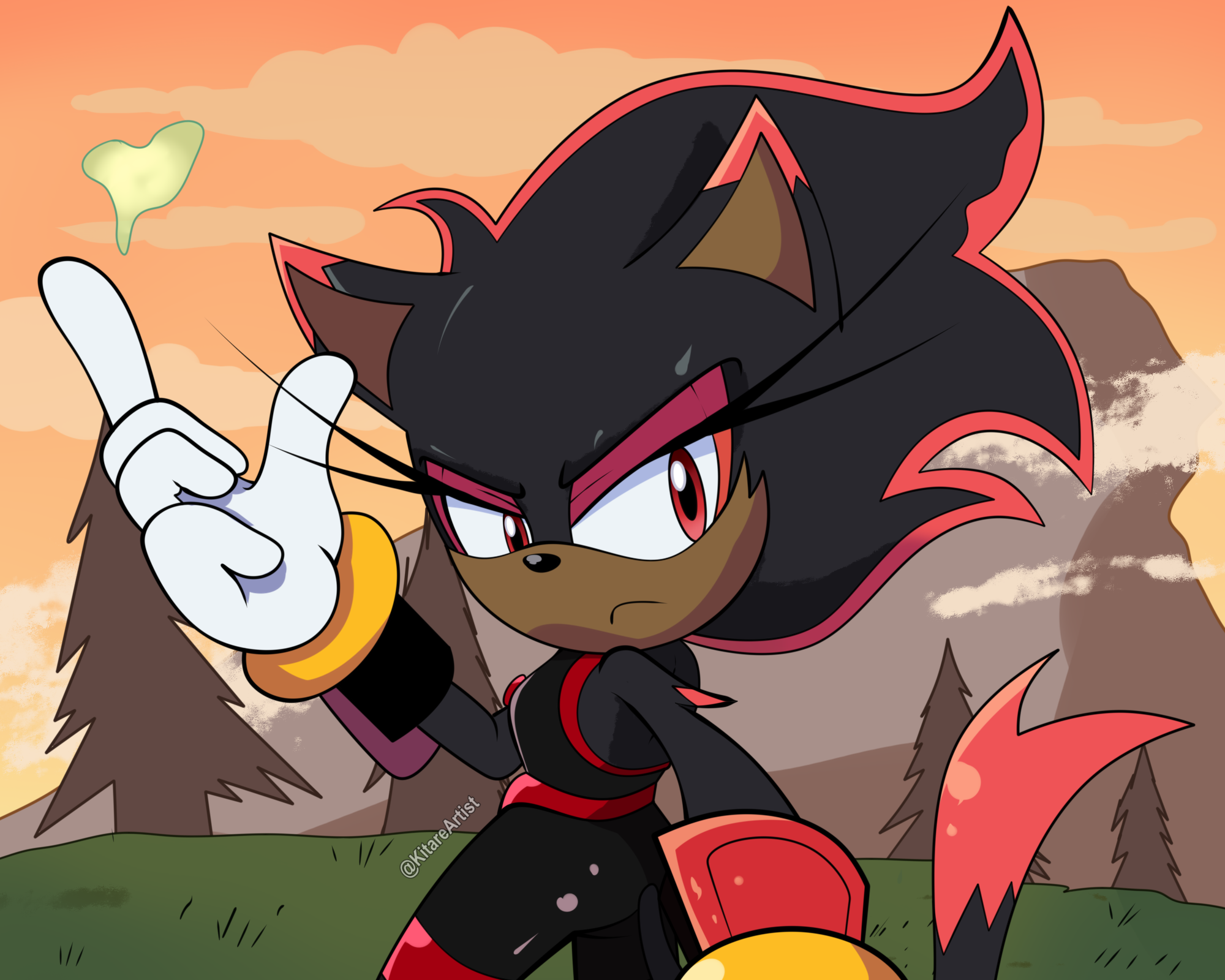 Sonic Swaps AU: Dusk the Cat in the sunset