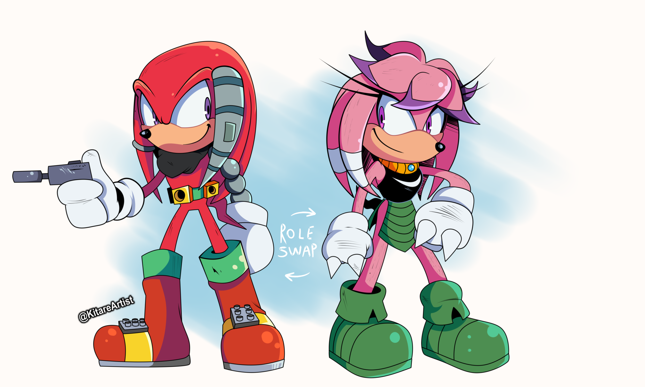 AU: Knuckles and Julie-Su - Role Swap