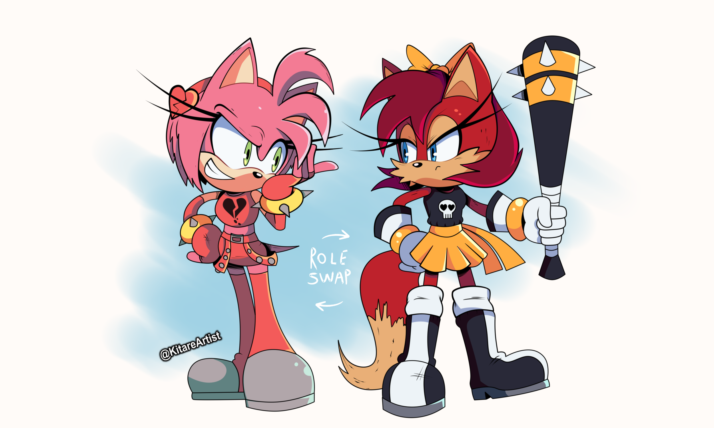 AU: Amy Rose and Fiona Fox - Role Swap