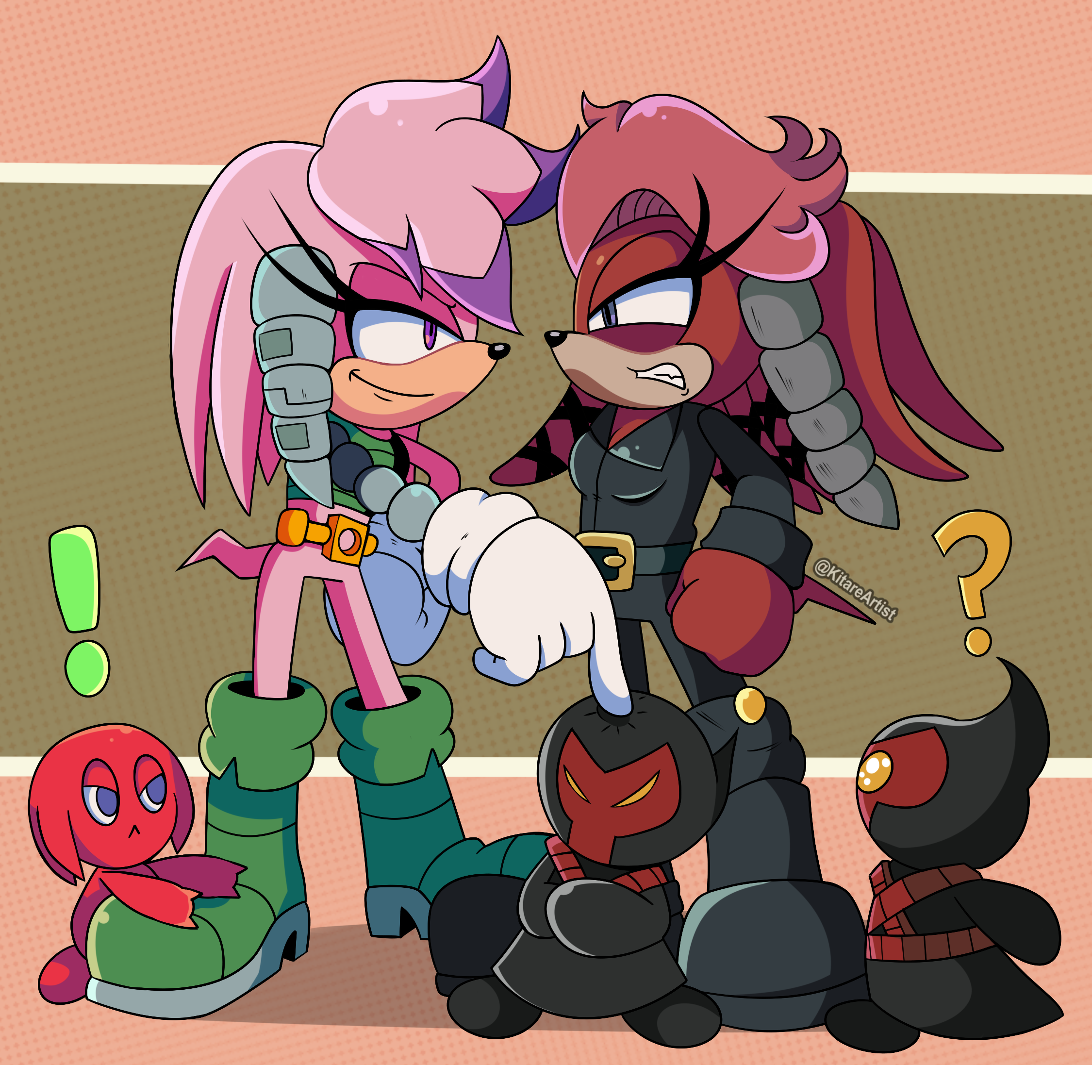 AU: Knuckles and Julie-Su - Role Swap by KitareHamakura on