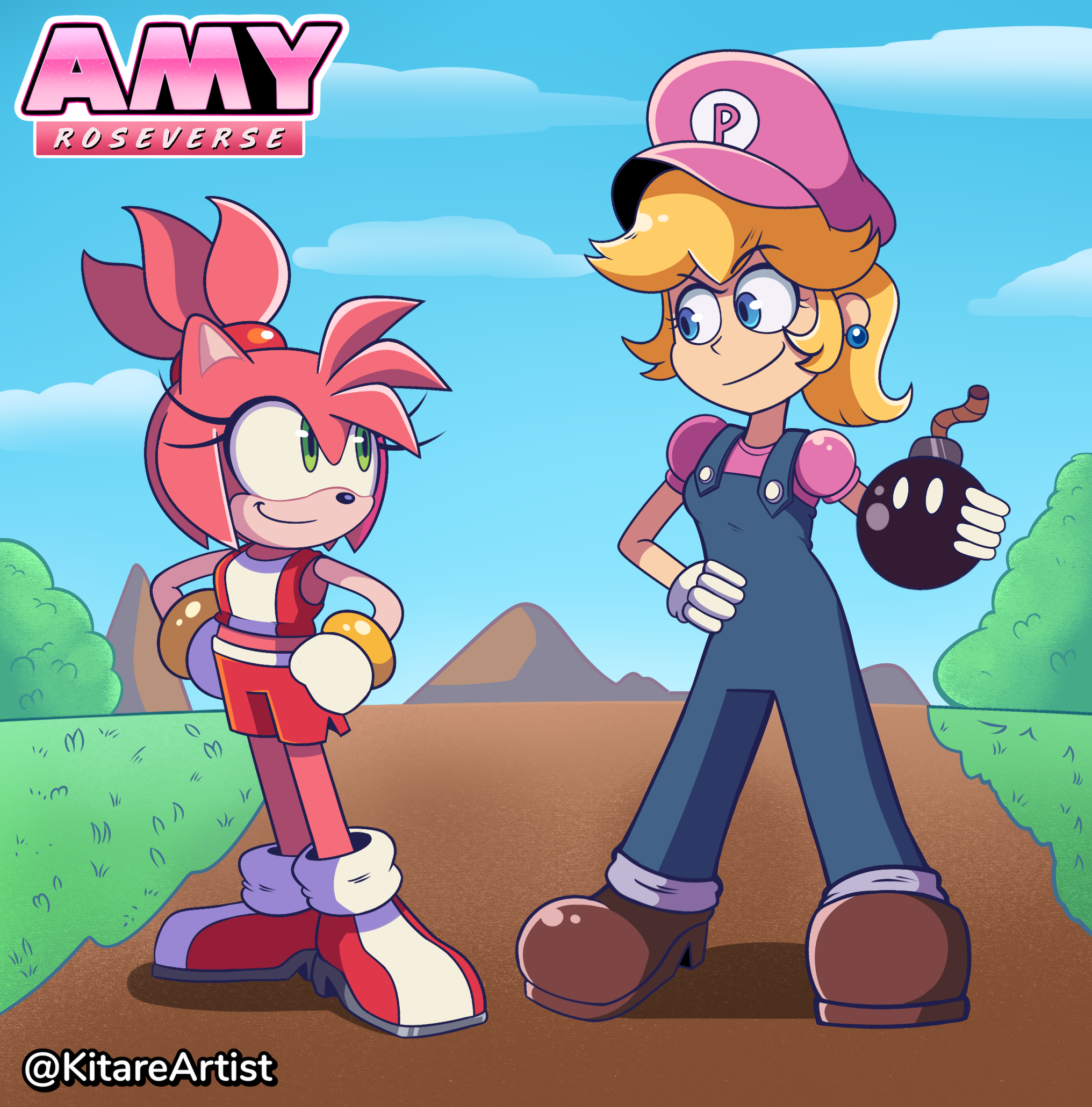 Amy and Super Peach (Roseverse AU)