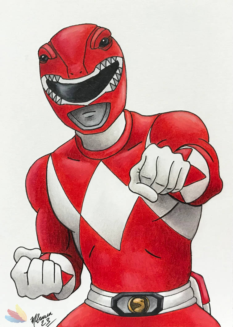 Red Power Ranger Drawing by TheArtsyPuffin on DeviantArt