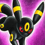 Umbreon with Purple Background Drawing