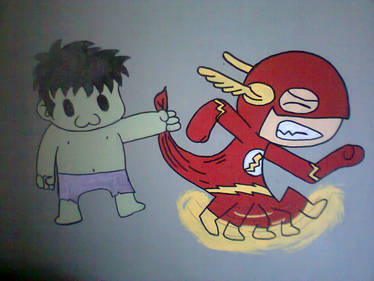 the hulk and flash wall mural