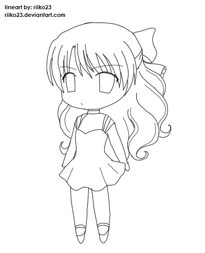 Download anime chibi girl lineart by Riikochan-Artworks on DeviantArt