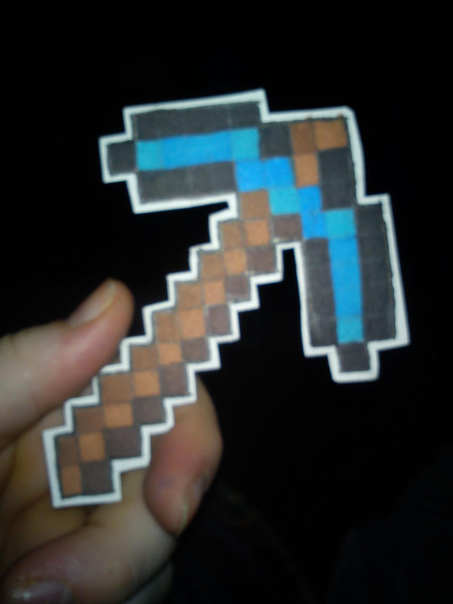 Paper Minecraft Diamond Pick